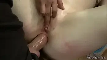 Anal slut is fucked in public shop