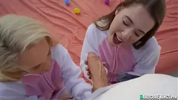 Big cock guy fucks sexy bunnies outdoor