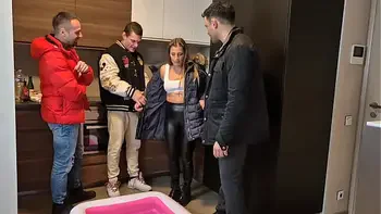 Silvia Dellai 3 on 1 INTENSE non-stop Double Anal & 3 times piss in mouth, Cum swallowing