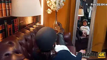 SHAME4K. Kinky cowgirl didn't expect to meet her student while masturbating