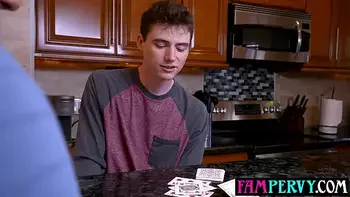 Huge tits MILF resolves fight between her stepsons with threesome