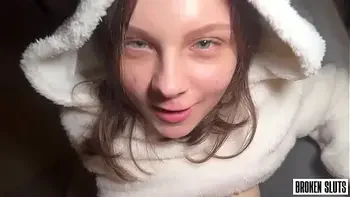 Roommate dressed up as a Cute Bear to Get Rough Fucked