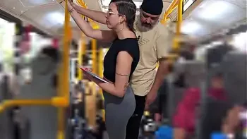 Slutty Student Gets Cumshot in Public on the Bus