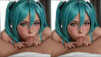 VR Miku cosplay (3d AI-generated)