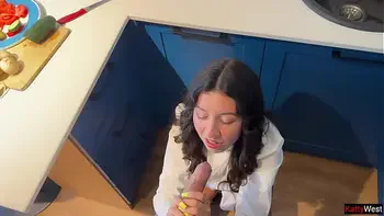 Hot Anal Sex on the Kitchen Table Ass Creampie