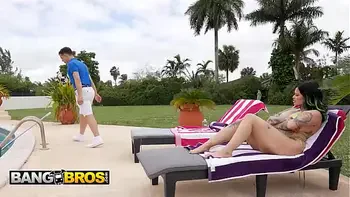 BANGBROS - Pool Boy Johnny's Naughty Fantasy Comes True When Sexy XWife Karen Asks Him For A Quick Fuck
