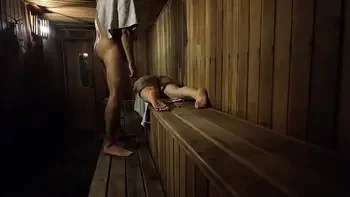 Dick flash - Public Sauna with naked Milf she helps me