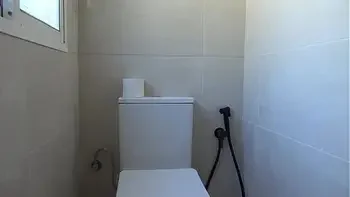 French mature stepmother lets me fuck her tight asshole in the toiilet while dad is upstairs