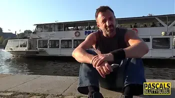 Spanked real sub squirts