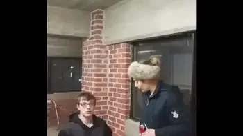 Blonde Lost Bet and Sucks Off Young Dude