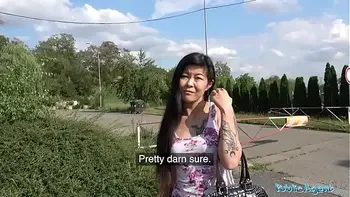 Public Agent Hot Asian chick Akasha Coliun loves girthy cock fuck