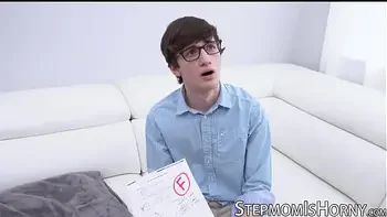 Helena Price rammed by nerdy stepson and blowjob