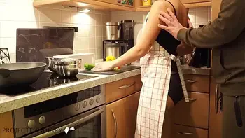 milf preparing dinner quick kitchen fuck - projectfundiary