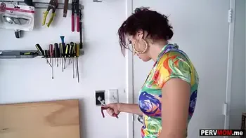 Locked with my MILF stepmom in the garage lead to sex