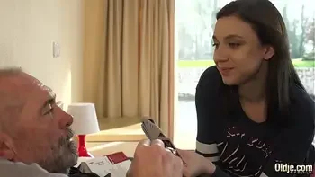 Kinky grandpa fucks young girl hardcore and she sucks his cock before swallowing the cumshot