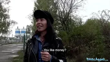 Public Agent Mouthful of cum and fuck for sexy brunette babe Sasha Colibri