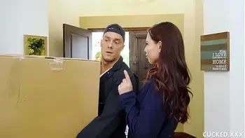 Horny Milf Aidra Cucks Her Husband And Gets A Rough Fuck From The Mover Guy
