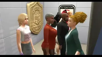 Red Head Wife Fucked in Elevator Next to Husband