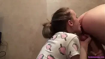 Rimjob from hot russian girlfriend to her boyfriend.