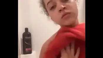 Redbone lightskin huge tits big tits pierced periscope selfie shower