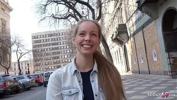 GERMAN SCOUT - CUTE TEEN KINUSKI TALK TO REAL LEG SHAKING ORGASM CASTING