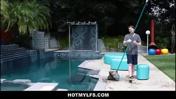 Horny Big Tits MILF Seduces Big Dick Pool Boy