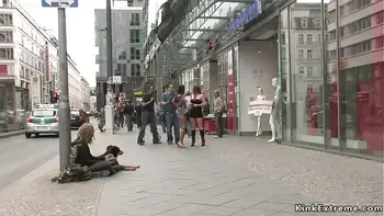 Big tits slave slut in public fucking