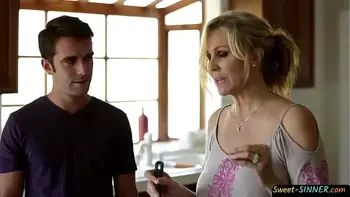 Busty milf fucks the neighbour teen