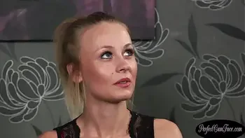 British beauty sucking cock before facial