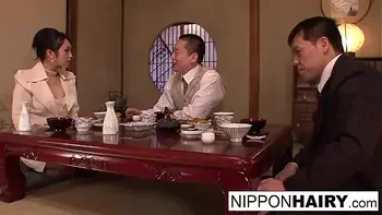 Business dinner meeting turns scandalous when a threeway happens