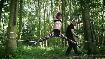 Humiliation for tied up teen hungry for cock