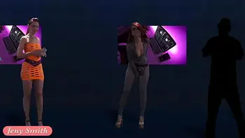 Naked Singer on stage. Virtual Reality