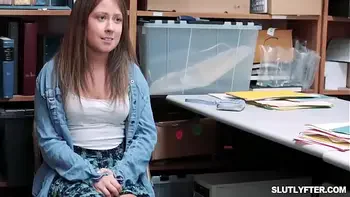 Black teen gal getting a hard dick down from the LP Officer as he slams her cootie from behind