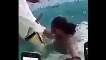 Pastor suck and fuck in a pool