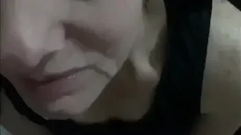 Husband filled sperm mouth with his wife after a deep blowjob