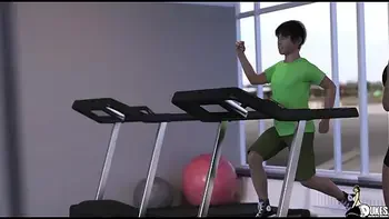 Big tit personal trainer face fucked by her wimpy client. (preview)