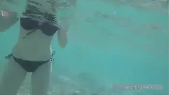 PUBLIC EXHIBITIONIST GERMAN TEEN VERONIKAVONK WITH BIG BOOBS ON THE SEA