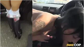 Monty Cash In Uniformed Police Officer Fucks Her Over The Bonnet Of His Police Car