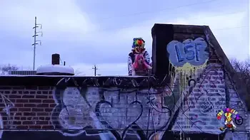 Fucking this gothic chick on the roof