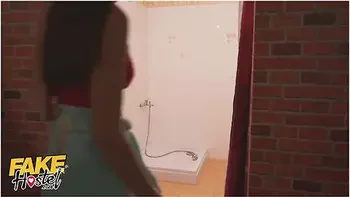 Manager Fucks Ebony And Brunette In The Shower With Romy Indy And Stacy Cruz