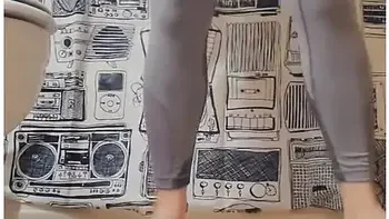 Horny And Desperately Wetting Gray Spandex