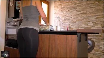 Eggs Out - Housewife Gets Cum In The Ass While She Is Cooking! So Much Sperm In My Little Ass !! Italian Dialogues