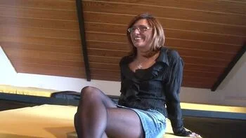 German Brunette Solo Masturbation with Pierced Pussy Rubbing