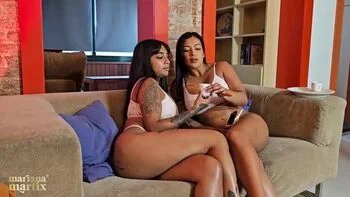 Stepsisters Mariana Martix & Yasmina Khan Horny Lesbian Scissoring - Big Tits, Big Ass, Eating Pussy