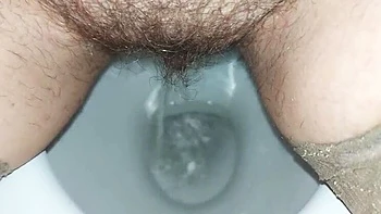 Hairy Housewife GinnaGg Pissing Close Up Toilet Pee Play