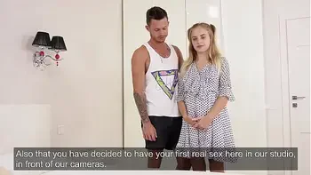 Blonde tattooed Monika Jelölt being first time fucked