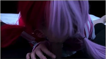 One Piece Diva Uta In Glasses Takes Him To A Virtual Space To Gokkun Blow His Dick