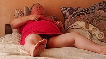 Stepmom Undresses and Caresses Her Big Natural Tits Solo