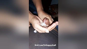 Sana Given A Blowjob And Sammer Cum In Her Hands