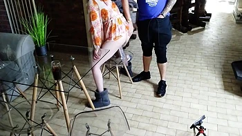 Quarter On The Chair With A Dildo